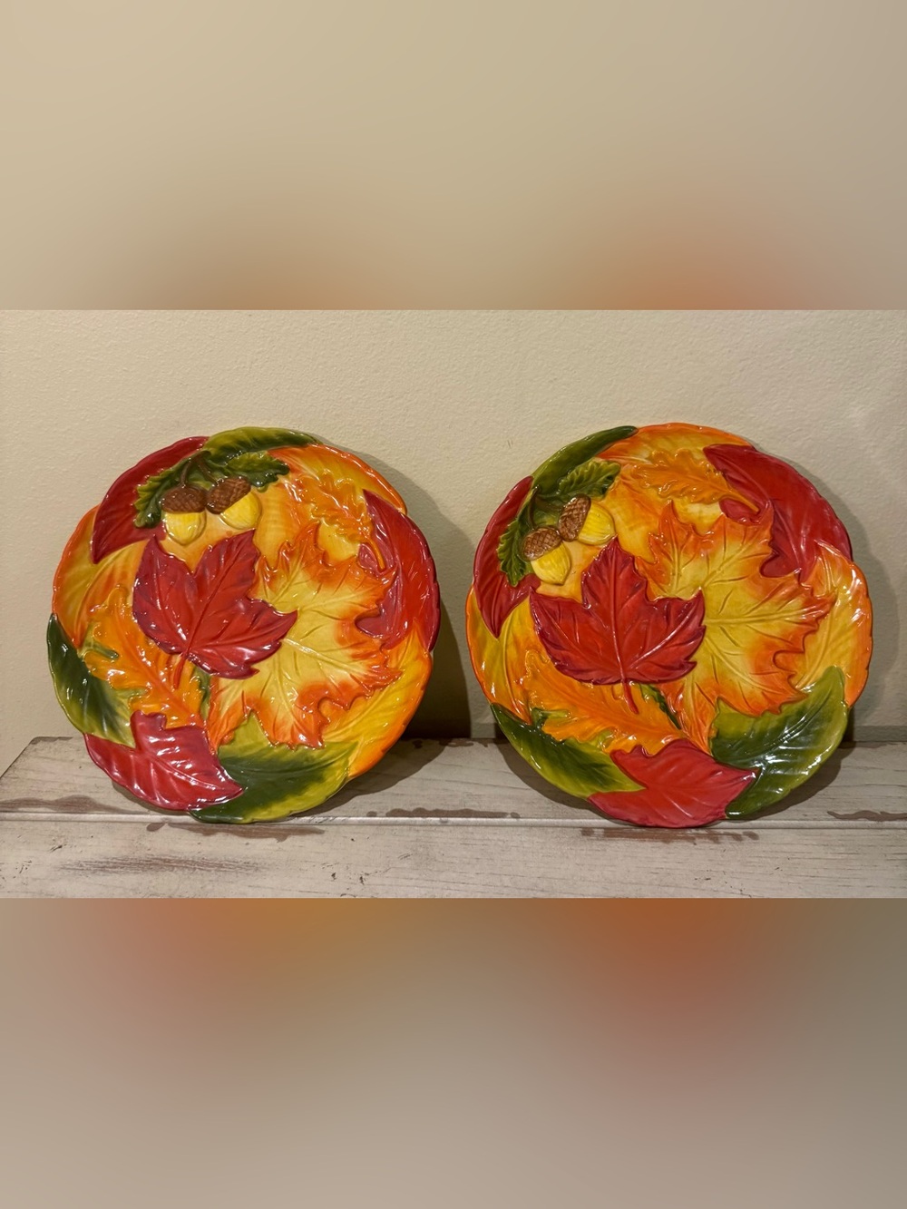 Temp-tations by Tara Harvest Figural Leaf Salad Dessert Plates - Set of 2